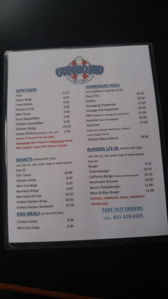 Overboard Bar & Grill Menu image 2